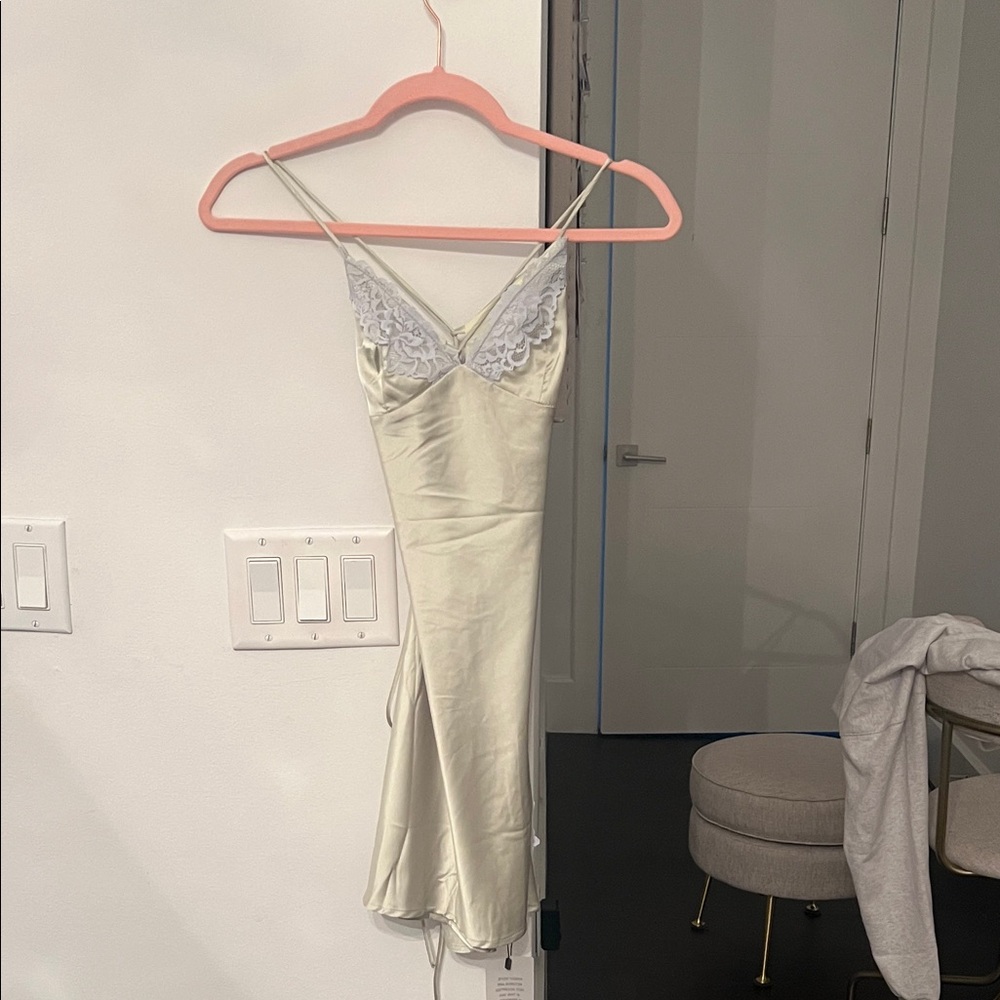 Elegant Cream Lace Mini Dress